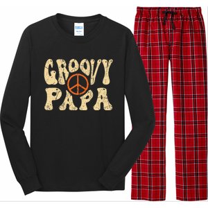 Groovy Papa 70s Aesthetic Nostalgia 1970's Retro Dad Long Sleeve Pajama Set