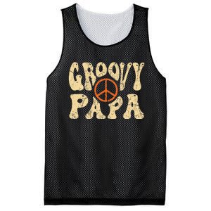 Groovy Papa 70s Aesthetic Nostalgia 1970's Retro Dad Mesh Reversible Basketball Jersey Tank