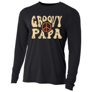 Groovy Papa 70s Aesthetic Nostalgia 1970's Retro Dad Cooling Performance Long Sleeve Crew