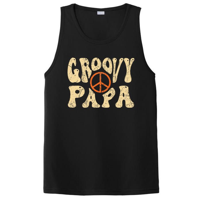 Groovy Papa 70s Aesthetic Nostalgia 1970's Retro Dad PosiCharge Competitor Tank