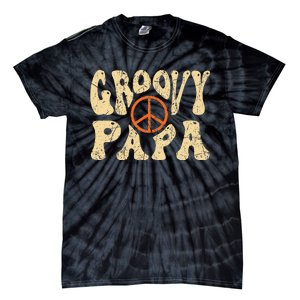 Groovy Papa 70s Aesthetic Nostalgia 1970's Retro Dad Tie-Dye T-Shirt