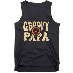 Groovy Papa 70s Aesthetic Nostalgia 1970's Retro Dad Tank Top