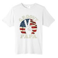 Groovy Papa 70s Aesthetic USA Flag Groovy Dad Tall Fusion ChromaSoft Performance T-Shirt