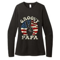 Groovy Papa 70s Aesthetic USA Flag Groovy Dad Womens CVC Long Sleeve Shirt