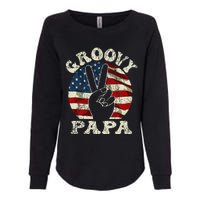 Groovy Papa 70s Aesthetic USA Flag Groovy Dad Womens California Wash Sweatshirt