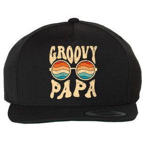 Groovy Papa 70s Aesthetic Nostalgia 1970S Retro Groovy Dad Wool Snapback Cap