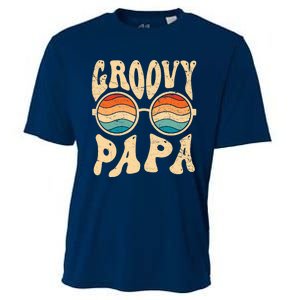 Groovy Papa 70s Aesthetic Nostalgia 1970S Retro Groovy Dad Cooling Performance Crew T-Shirt