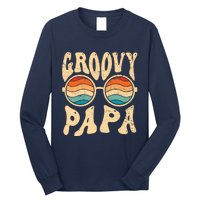 Groovy Papa 70s Aesthetic Nostalgia 1970S Retro Groovy Dad Long Sleeve Shirt