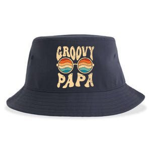 Groovy Papa 70s Aesthetic Nostalgia 1970S Retro Groovy Dad Sustainable Bucket Hat