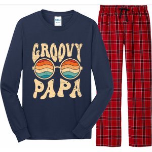 Groovy Papa 70s Aesthetic Nostalgia 1970S Retro Groovy Dad Long Sleeve Pajama Set