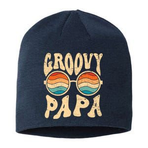 Groovy Papa 70s Aesthetic Nostalgia 1970S Retro Groovy Dad Sustainable Beanie