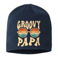 Groovy Papa 70s Aesthetic Nostalgia 1970S Retro Groovy Dad Sustainable Beanie