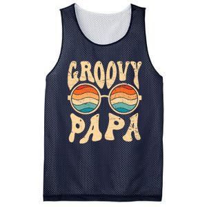 Groovy Papa 70s Aesthetic Nostalgia 1970S Retro Groovy Dad Mesh Reversible Basketball Jersey Tank