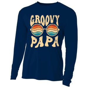 Groovy Papa 70s Aesthetic Nostalgia 1970S Retro Groovy Dad Cooling Performance Long Sleeve Crew