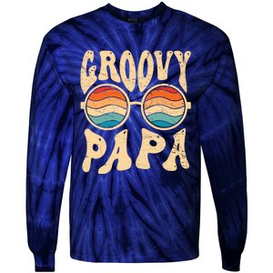 Groovy Papa 70s Aesthetic Nostalgia 1970S Retro Groovy Dad Tie-Dye Long Sleeve Shirt