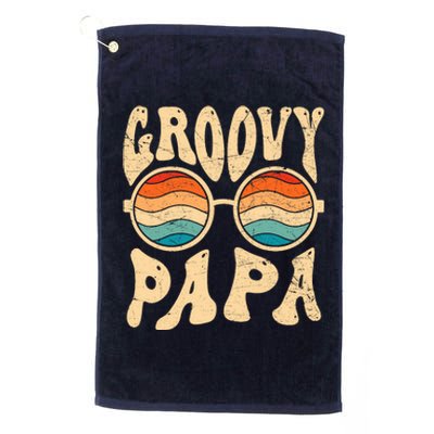 Groovy Papa 70s Aesthetic Nostalgia 1970S Retro Groovy Dad Platinum Collection Golf Towel