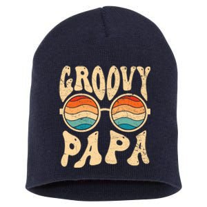 Groovy Papa 70s Aesthetic Nostalgia 1970S Retro Groovy Dad Short Acrylic Beanie