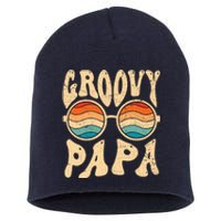 Groovy Papa 70s Aesthetic Nostalgia 1970S Retro Groovy Dad Short Acrylic Beanie