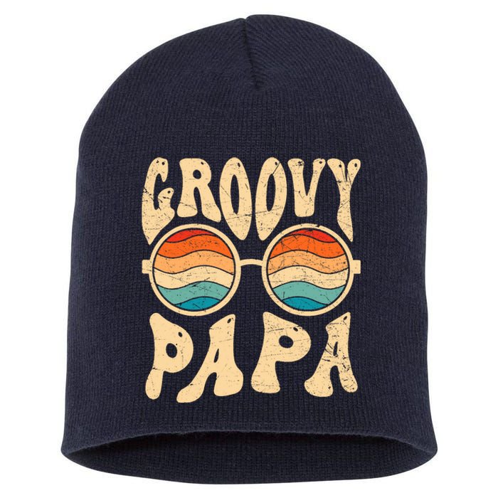 Groovy Papa 70s Aesthetic Nostalgia 1970S Retro Groovy Dad Short Acrylic Beanie