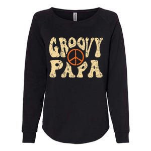 Groovy Papa 70s Aesthetic Nostalgia 1970s Retro Dad Womens California Wash Sweatshirt