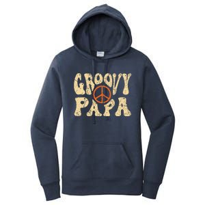 Groovy Papa 70s Aesthetic Nostalgia 1970s Retro Dad Women's Pullover Hoodie