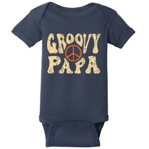 Groovy Papa 70s Aesthetic Nostalgia 1970s Retro Dad Baby Bodysuit