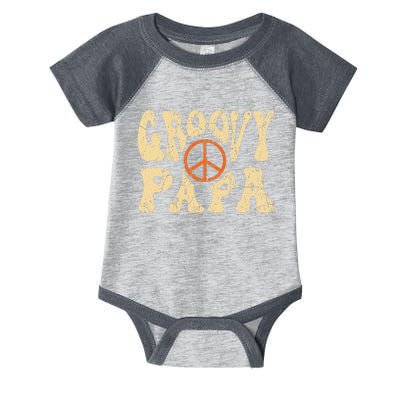 Groovy Papa 70s Aesthetic Nostalgia 1970s Retro Dad Infant Baby Jersey Bodysuit