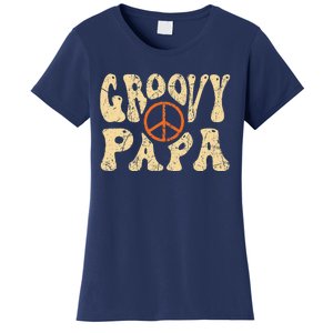 Groovy Papa 70s Aesthetic Nostalgia 1970s Retro Dad Women's T-Shirt