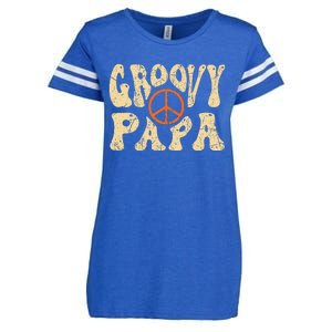 Groovy Papa 70s Aesthetic Nostalgia 1970s Retro Dad Enza Ladies Jersey Football T-Shirt