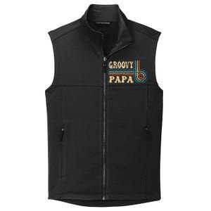 Groovy Papa 70s Aesthetic Nostalgia 1970s Retro Groovy Dad Gift Collective Smooth Fleece Vest