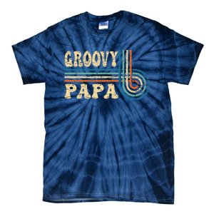 Groovy Papa 70s Aesthetic Nostalgia 1970s Retro Groovy Dad Gift Tie-Dye T-Shirt