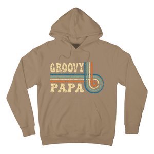 Groovy Papa 70s Aesthetic Nostalgia 1970s Retro Groovy Dad Gift Hoodie