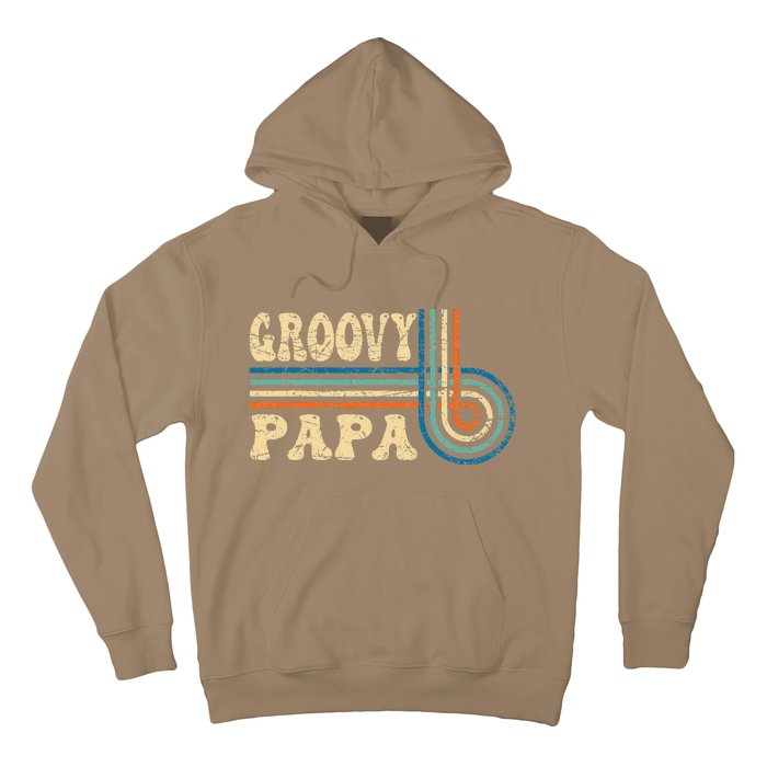 Groovy Papa 70s Aesthetic Nostalgia 1970s Retro Groovy Dad Gift Hoodie