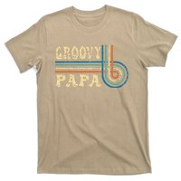 Groovy Papa 70s Aesthetic Nostalgia 1970s Retro Groovy Dad Gift T-Shirt