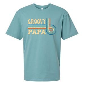 Groovy Papa 70s Aesthetic Nostalgia 1970s Retro Groovy Dad Gift Sueded Cloud Jersey T-Shirt