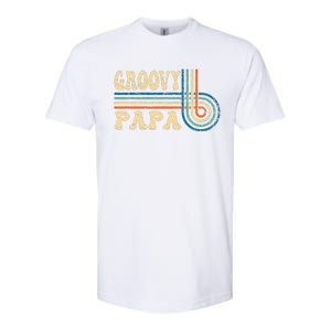 Groovy Papa 70s Aesthetic Nostalgia 1970s Retro Groovy Dad Gift Softstyle CVC T-Shirt