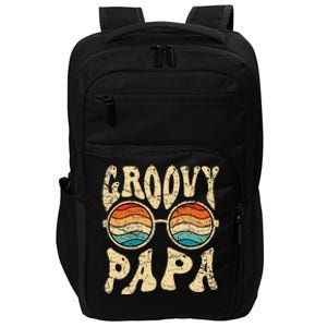 Groovy Papa 70s Aesthetic Nostalgia 1970s Retro Groovy Dad Impact Tech Backpack