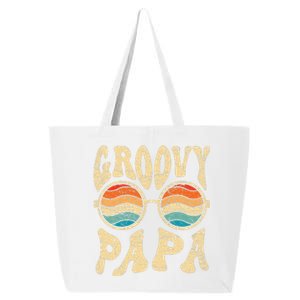 Groovy Papa 70s Aesthetic Nostalgia 1970s Retro Groovy Dad 25L Jumbo Tote