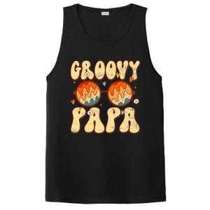 Groovy Papa 70s Aesthetic 1970's Retro Dad Father's Day PosiCharge Competitor Tank