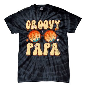 Groovy Papa 70s Aesthetic 1970's Retro Dad Father's Day Tie-Dye T-Shirt