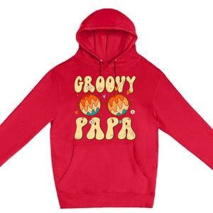 Groovy Papa 70s Aesthetic 1970's Retro Dad Father's Day Premium Pullover Hoodie