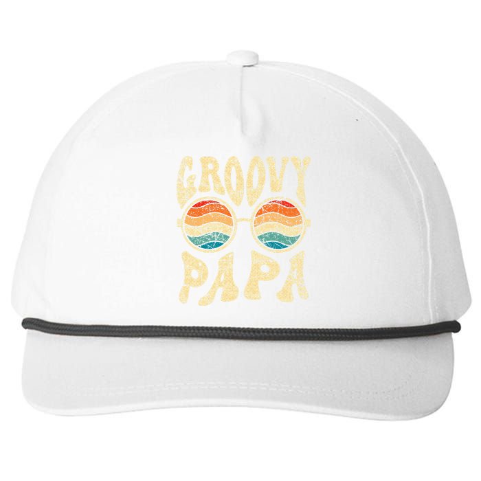 Groovy Papa 70s Aesthetic Nostalgia 1970S Retro Groovy Dad Snapback Five-Panel Rope Hat