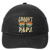 Groovy Papa 70s Aesthetic Nostalgia 1970S Retro Groovy Dad 7-Panel Snapback Hat