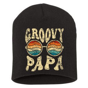 Groovy Papa 70s Aesthetic Nostalgia 1970S Retro Groovy Dad Short Acrylic Beanie