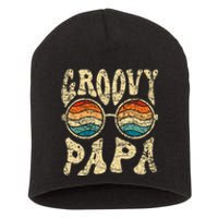 Groovy Papa 70s Aesthetic Nostalgia 1970S Retro Groovy Dad Short Acrylic Beanie