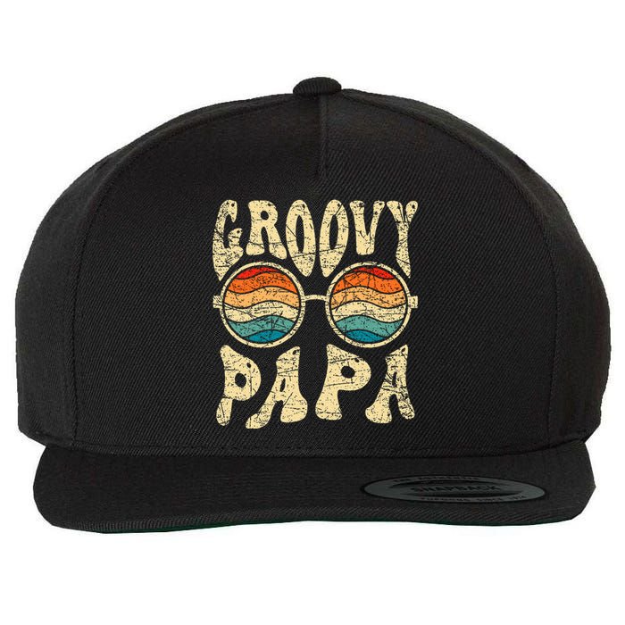 Groovy Papa 70s Aesthetic Nostalgia 1970S Retro Groovy Dad Wool Snapback Cap