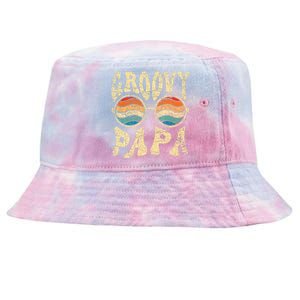 Groovy Papa 70s Aesthetic Nostalgia 1970S Retro Groovy Dad Tie-Dyed Bucket Hat