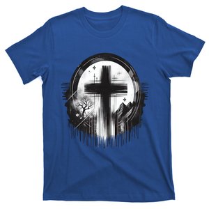 Gothic Punk Art Christian Cross Of Jesus Distressed Graphic Cute Gift T-Shirt