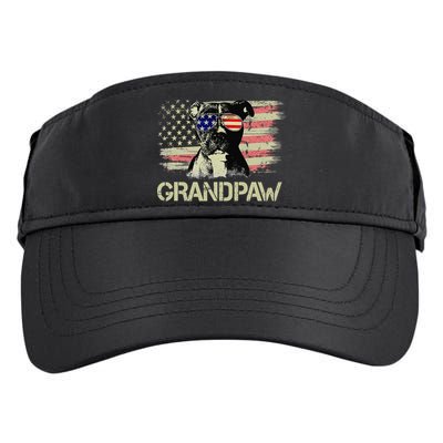 Grandpaw Pitbull American Flag Sunglasses Pittie Dog Grandpa Adult Drive Performance Visor