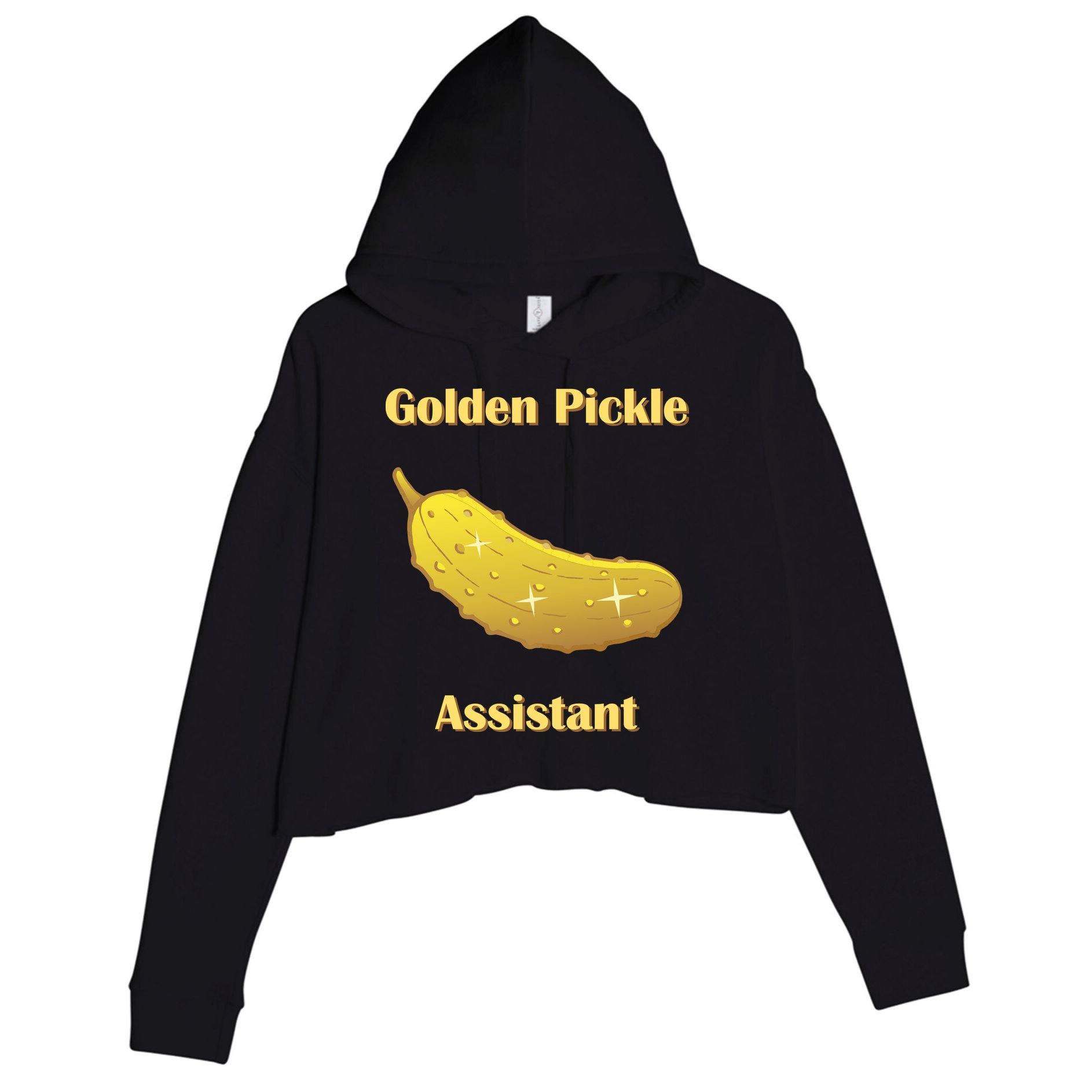 Golden Pickle Assistant | Golden Pickle | Fun Pickleball | Pickleball Award Crop Fleece Hoodie